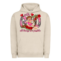 Pigment French Oak with god all things are possible Urban Hoodie - NancyCooperArtShop