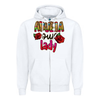 White abuela our lady Zipper Hoodie - CTS Tumbler Store