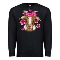 Black pink floral bandana goat Premium Sweatshirt - Jasminsmagicworld