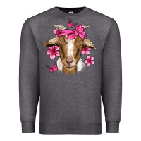 Pink Floral Bandana Goat Premium Sweatshirt | Teevron