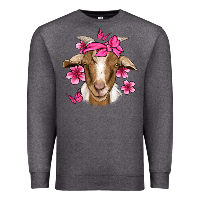 Pink Floral Bandana Goat Premium Sweatshirt by Jasminsmagicworld | Teevron