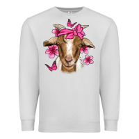 Dove Grey pink floral bandana goat Premium Sweatshirt - Jasminsmagicworld