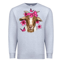 Heather Grey pink floral bandana goat Premium Sweatshirt - Jasminsmagicworld