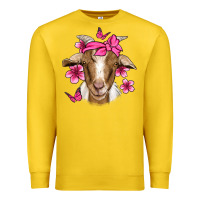 Lemon pink floral bandana goat Premium Sweatshirt - Jasminsmagicworld