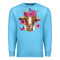 Ocean Blue pink floral bandana goat Premium Sweatshirt - Jasminsmagicworld