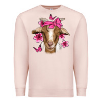 Pale Pink pink floral bandana goat Premium Sweatshirt - Jasminsmagicworld
