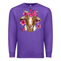 Purple pink floral bandana goat Premium Sweatshirt - Jasminsmagicworld
