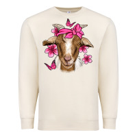 Sandshell pink floral bandana goat Premium Sweatshirt - Jasminsmagicworld