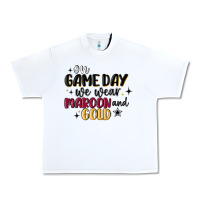 White on game day we wear maroon and gold Urban Heavy Tee - MaliasSmallBusiness