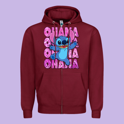Ohana Stitch Zipper Hoodie Designed By Zillion Design Studio