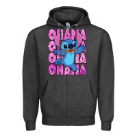 Charcoal Heather ohana stitch Zipper Hoodie - Zillion Design Studio