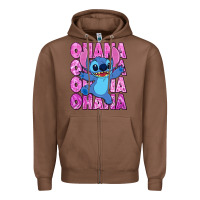 Chestnut ohana stitch Zipper Hoodie - Zillion Design Studio