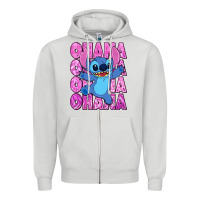 Dove Grey ohana stitch Zipper Hoodie - Zillion Design Studio