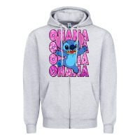 Heather Grey ohana stitch Zipper Hoodie - Zillion Design Studio