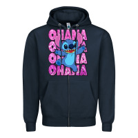 Navy ohana stitch Zipper Hoodie - Zillion Design Studio
