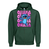 Sports Green ohana stitch Zipper Hoodie - Zillion Design Studio
