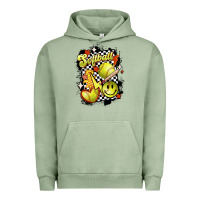 Pigment Oil Green vintage softball Urban Hoodie - MaliasSmallBusiness