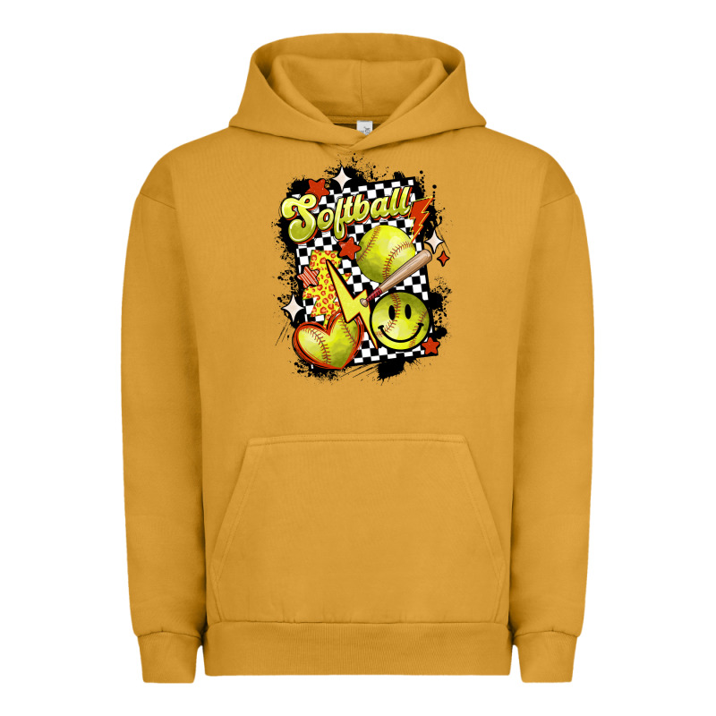 Vintage Softball Urban Hoodie by MaliasSmallBusiness | Teevron