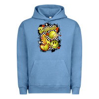 Pigment Pebble Blue vintage softball Urban Hoodie - MaliasSmallBusiness
