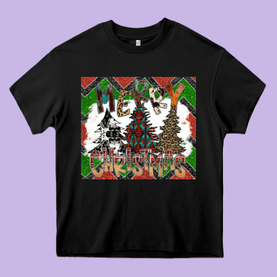 Merry Christmas Heavy Core Tee Designed By Cowhidedigitalart
