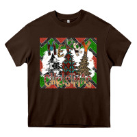 Chocolate Brown merry Christmas Heavy Core Tee - CowhideDigitalArt