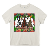 Cream merry Christmas Heavy Core Tee - CowhideDigitalArt