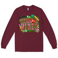 Burgundy school vibes Long Sleeve Tee - texasbilliewilder