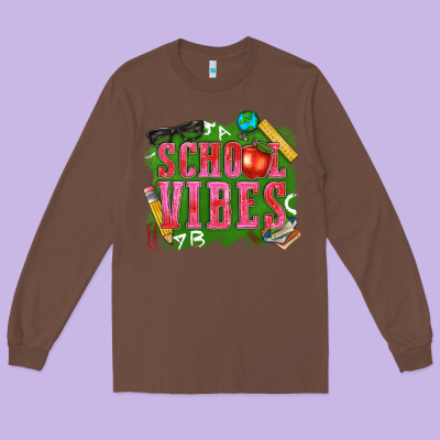 School Vibes Long Sleeve Tee Designed By Texasbilliewilder