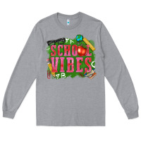 Heather Grey school vibes Long Sleeve Tee - texasbilliewilder
