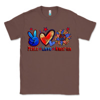 Chestnut peace love america Classic Tee - Zillion Design Studio