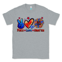 Heather Grey peace love america Classic Tee - Zillion Design Studio