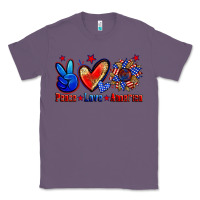 Lavender peace love america Classic Tee - Zillion Design Studio