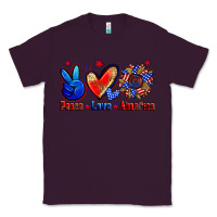Plum peace love america Classic Tee - Zillion Design Studio