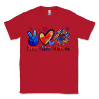 Red peace love america Classic Tee - Zillion Design Studio