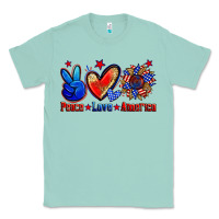 Seafoam peace love america Classic Tee - Zillion Design Studio