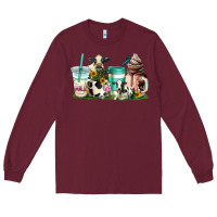 Burgundy cow coffee cups Long Sleeve Tee - AdoDesignShop
