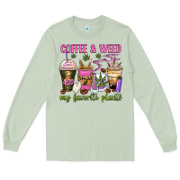 Matcha coffee and weed my favorite plants Long Sleeve Tee - Zillion Design Studio