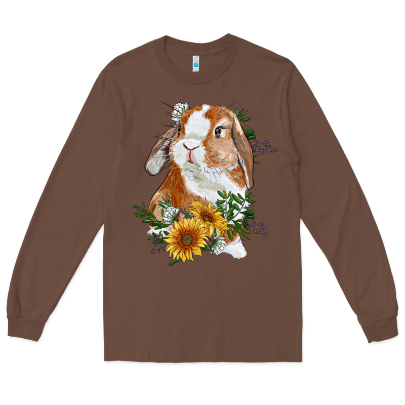 Bunny With Sunflowers Long Sleeve Tee by RanaPortraitStore | Teevron