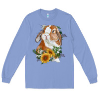 Colony Blue bunny with sunflowers Long Sleeve Tee - RanaPortraitStore