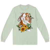 Matcha bunny with sunflowers Long Sleeve Tee - RanaPortraitStore