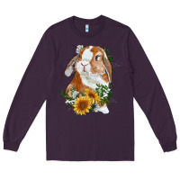 Plum bunny with sunflowers Long Sleeve Tee - RanaPortraitStore