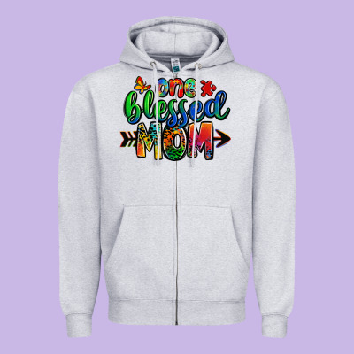 One Blessed Mom Autism Zipper Hoodie Designed By Zillion Design Studio