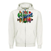 Oatmeal Heather one blessed mom autism Zipper Hoodie - Zillion Design Studio
