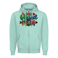 Seafoam one blessed mom autism Zipper Hoodie - Zillion Design Studio