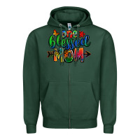 Sports Green one blessed mom autism Zipper Hoodie - Zillion Design Studio