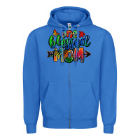 True Royal one blessed mom autism Zipper Hoodie - Zillion Design Studio