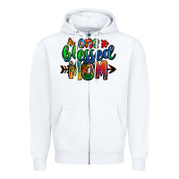 White one blessed mom autism Zipper Hoodie - Zillion Design Studio
