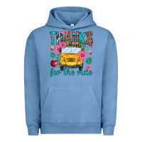 Pigment Pebble Blue thanks for the ride Urban Hoodie - NancyCooperArtShop