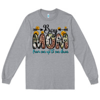 Heather Grey boy mom from son up to son down Long Sleeve Tee - Zillion Design Studio