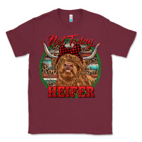 Burgundy Highland Heifer Christmas Classic Tee - RanaPortraitStore